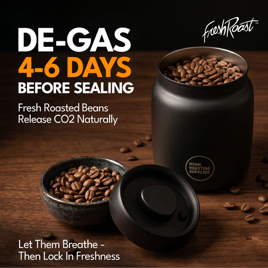 Fresh Roast Vacuum Coffee Canister – Airtight Storage Jar for Coffee Beans (Built-In Degassing Valve)
