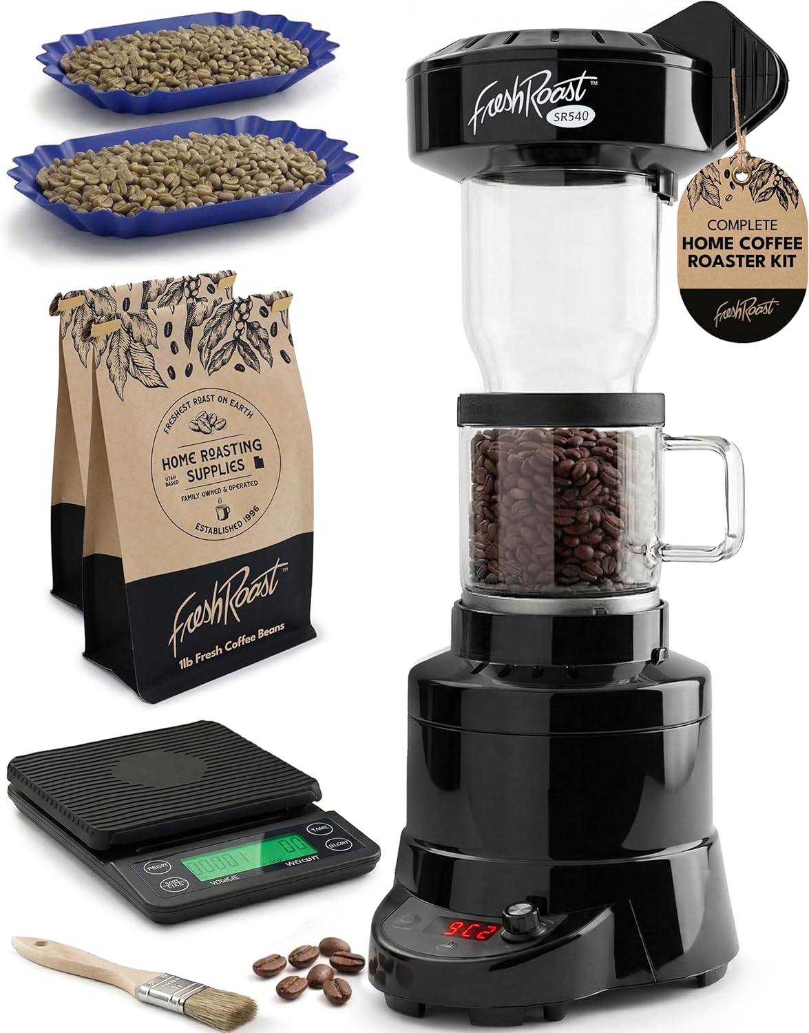 Fresh Roast SR540 Bundle with Scale and Beans – Optional EXT Tube