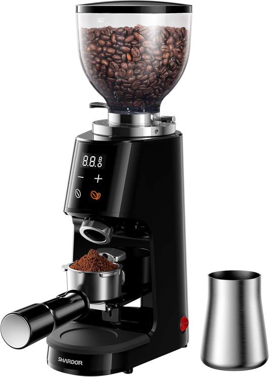 SHARDOR Professional 64mm Burr Coffee Grinder – 100 Grind Settings